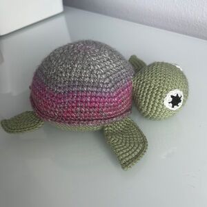 Crochet Green and Pink Turtle